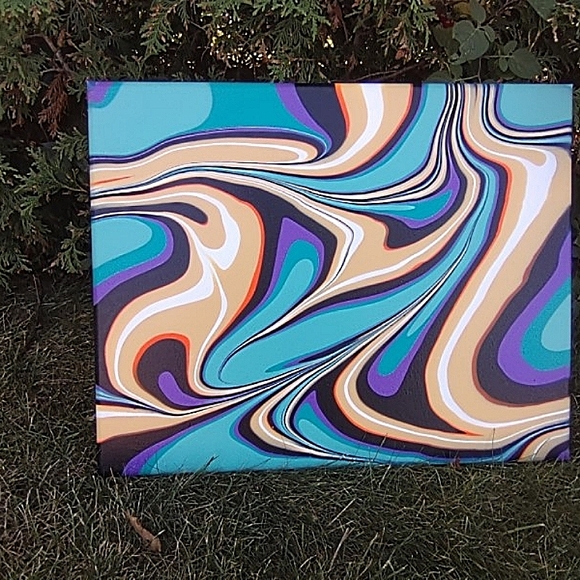 16x20 Gallery Wrapped, Original acrylic abstract Flow art - Picture 2 of 5